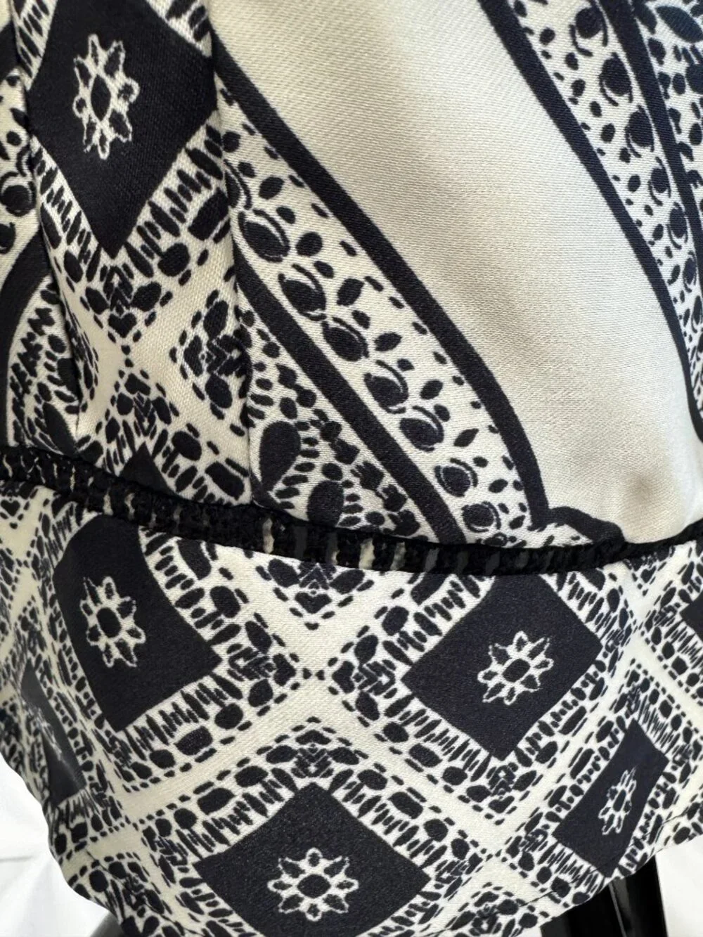 Camila Coelho Black & Cream Slip Dress‎ Size M